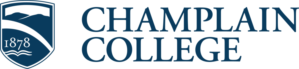 Champlain College shield and logo.